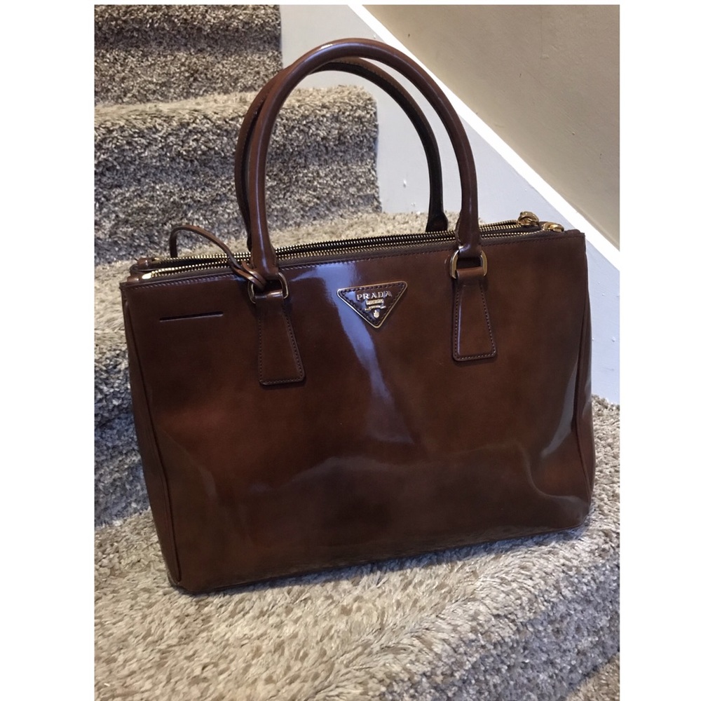 PRADA Tobacco Fume Spazzolato handbag